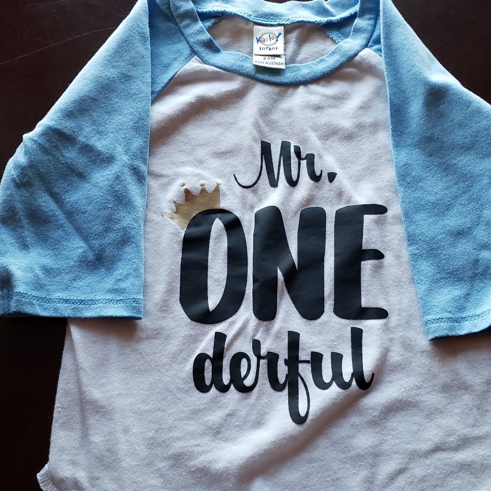 Mr. Onederful Birthday Shirt - Blue  24m